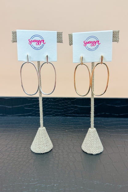 Monica Oval Outline Dangle Earrings