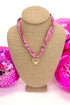 pink bandana scarf with heart pendant