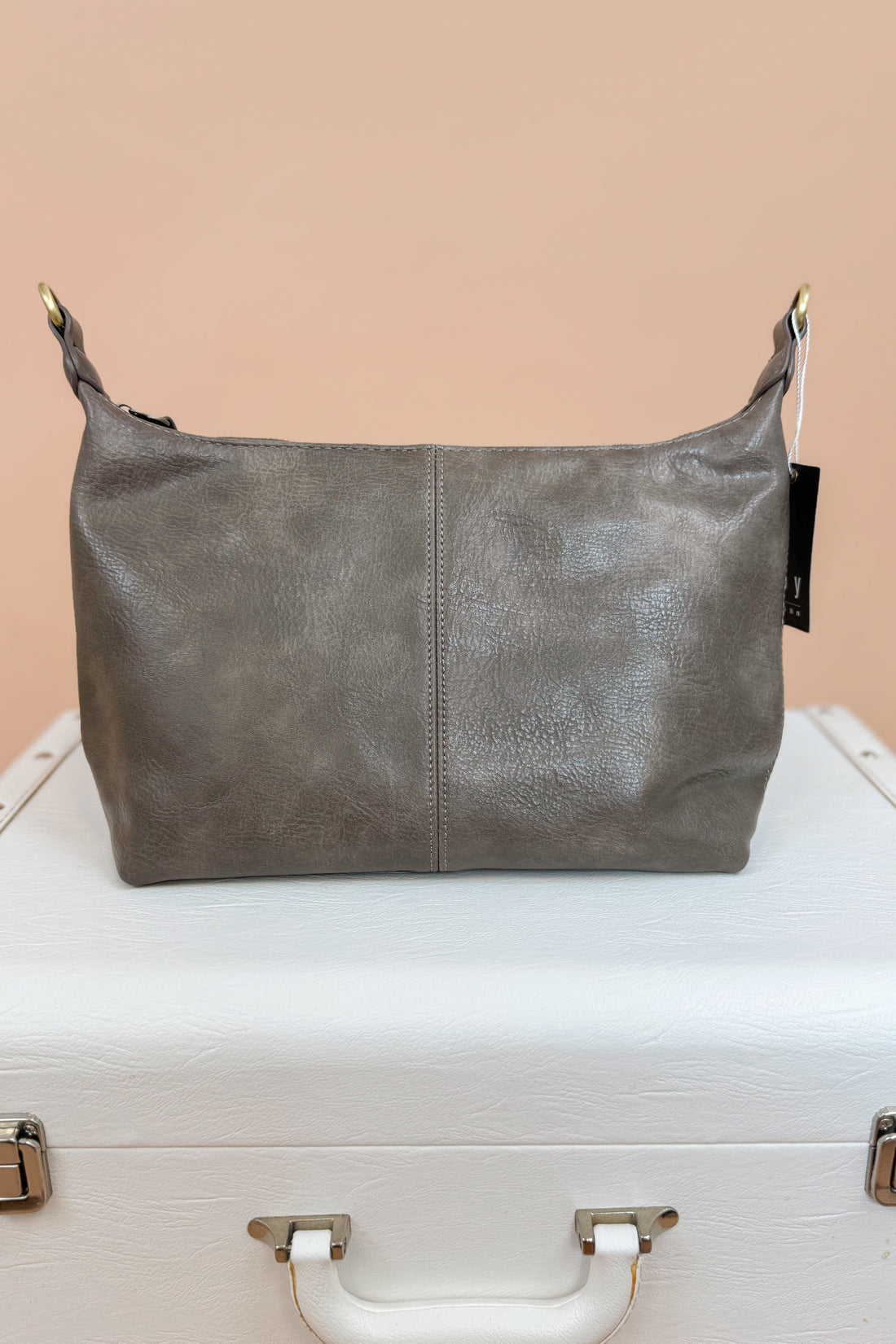 Taupe Danna Top Zip Crossbody