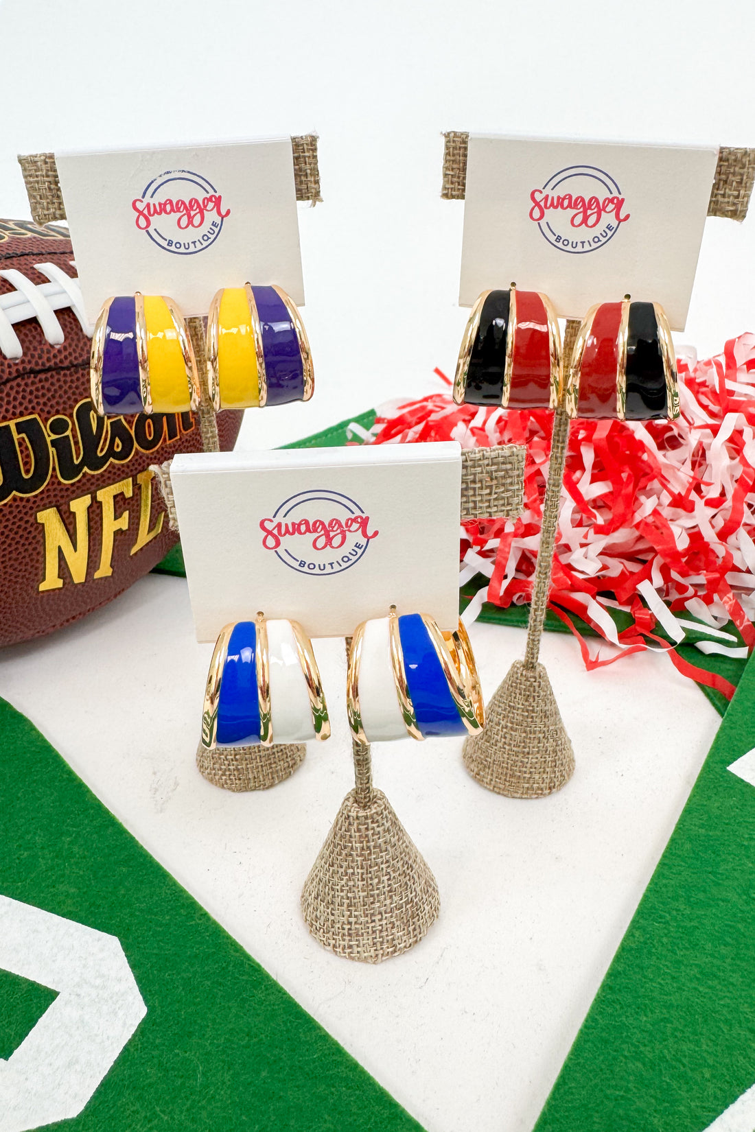 Gameday Two Tone Wide Acrylic 1&quot; Hoops