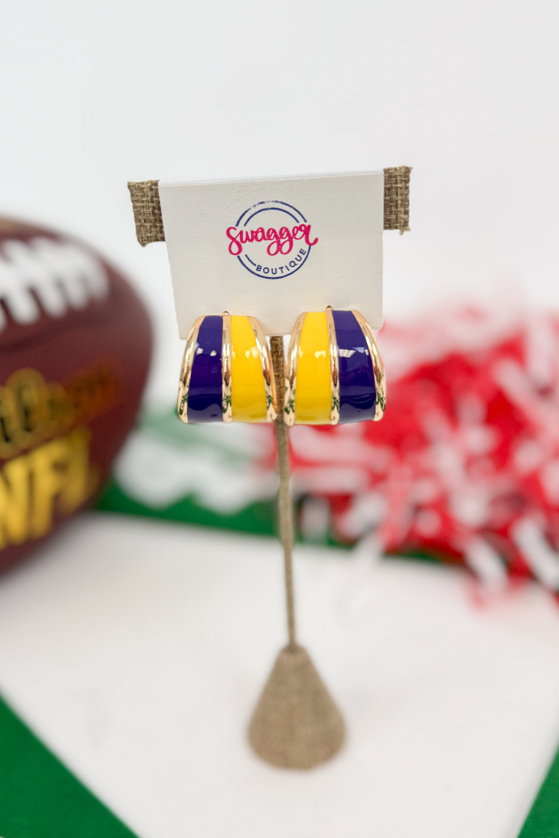 Gameday Two Tone Wide Acrylic 1&quot; Hoops
