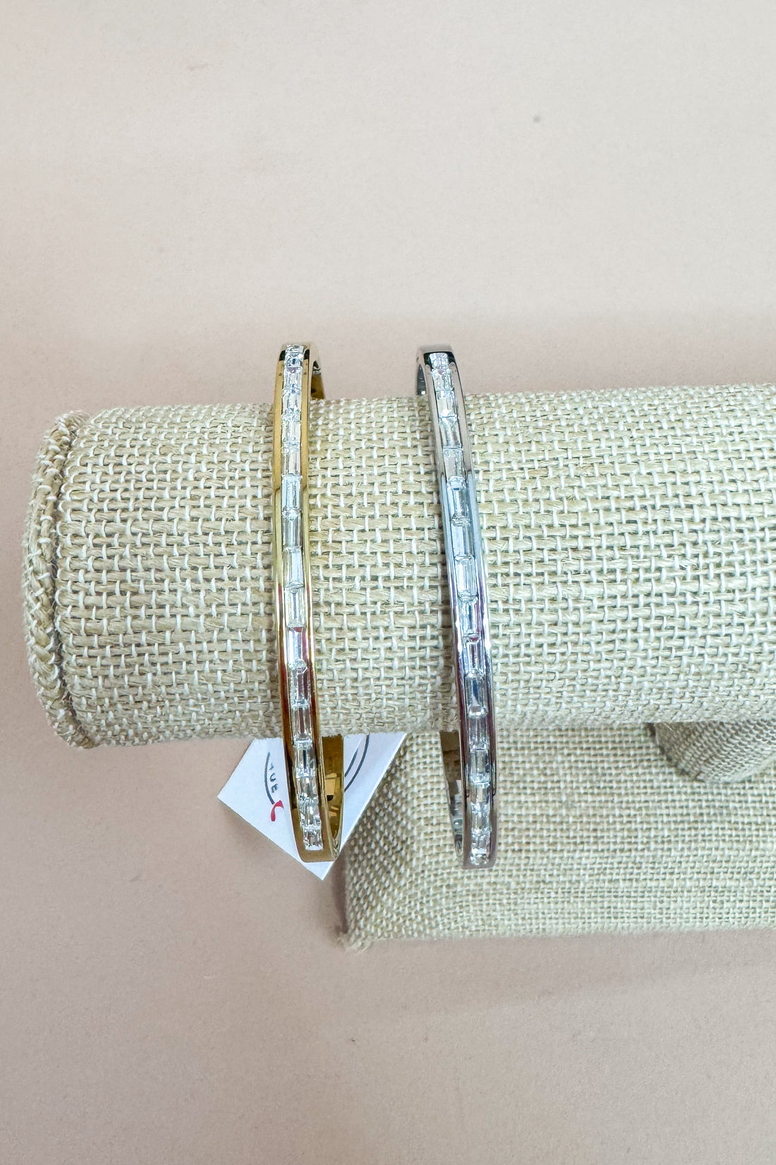 Penelope Thin Pave Baguette Bangle Bracelet