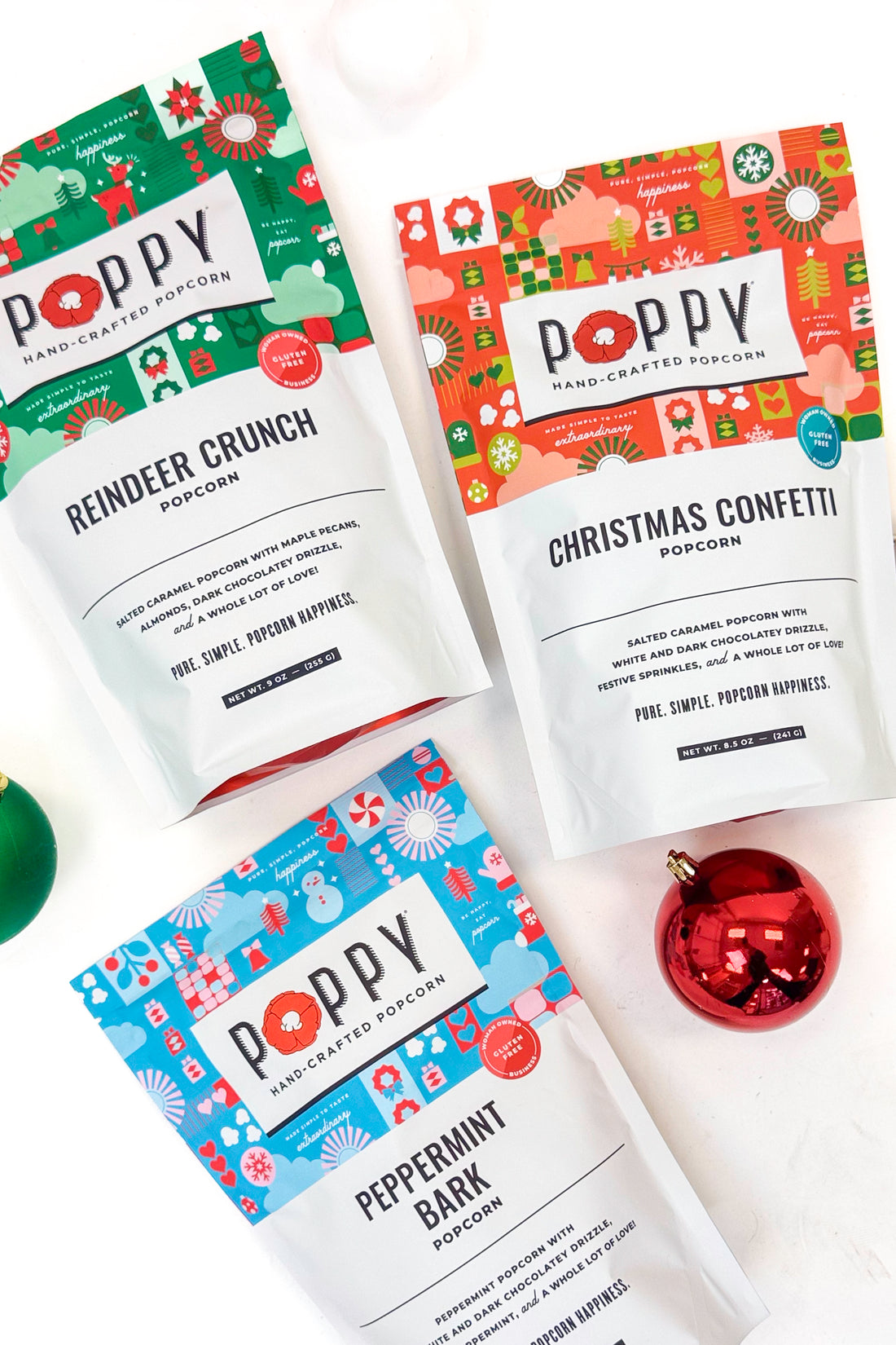 Poppy holiday market bags and decor