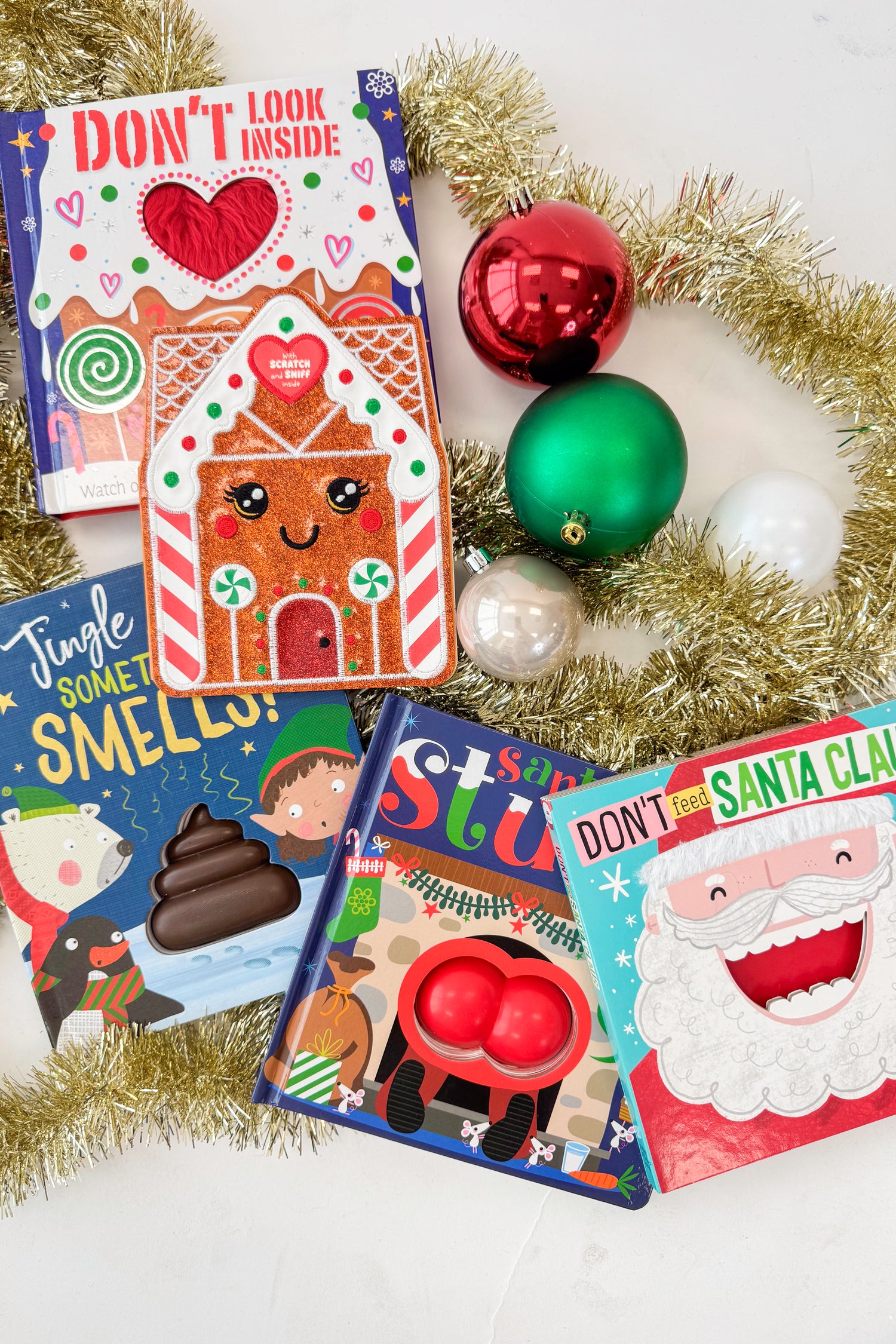 Variety of holiday Christmas board books.