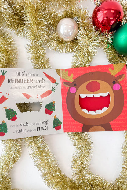 Book cover with a cartoon Reindeer face and text &