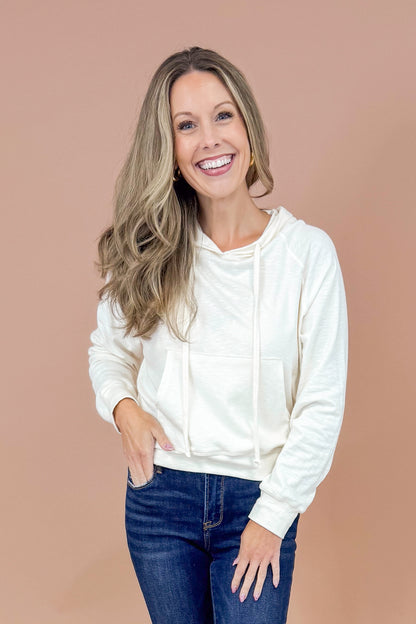 Power Move Ivory Hooded Sweatshirt