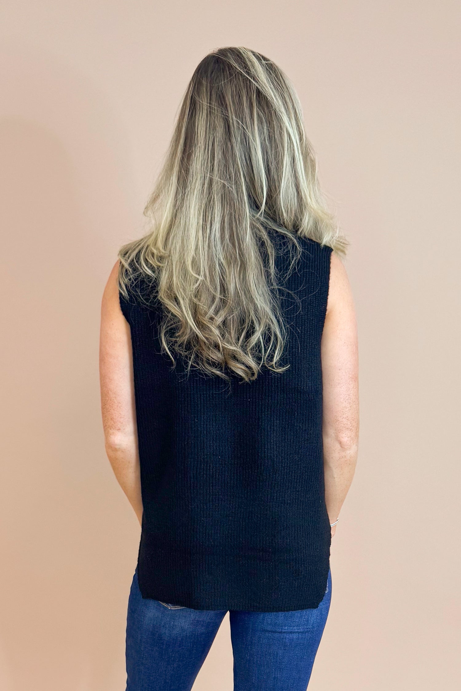 Effortlessly Chic Black Turtleneck Sweater Vest