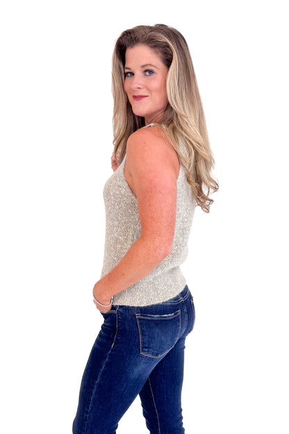 Phoenix Taupe Tank Vest With Buttons