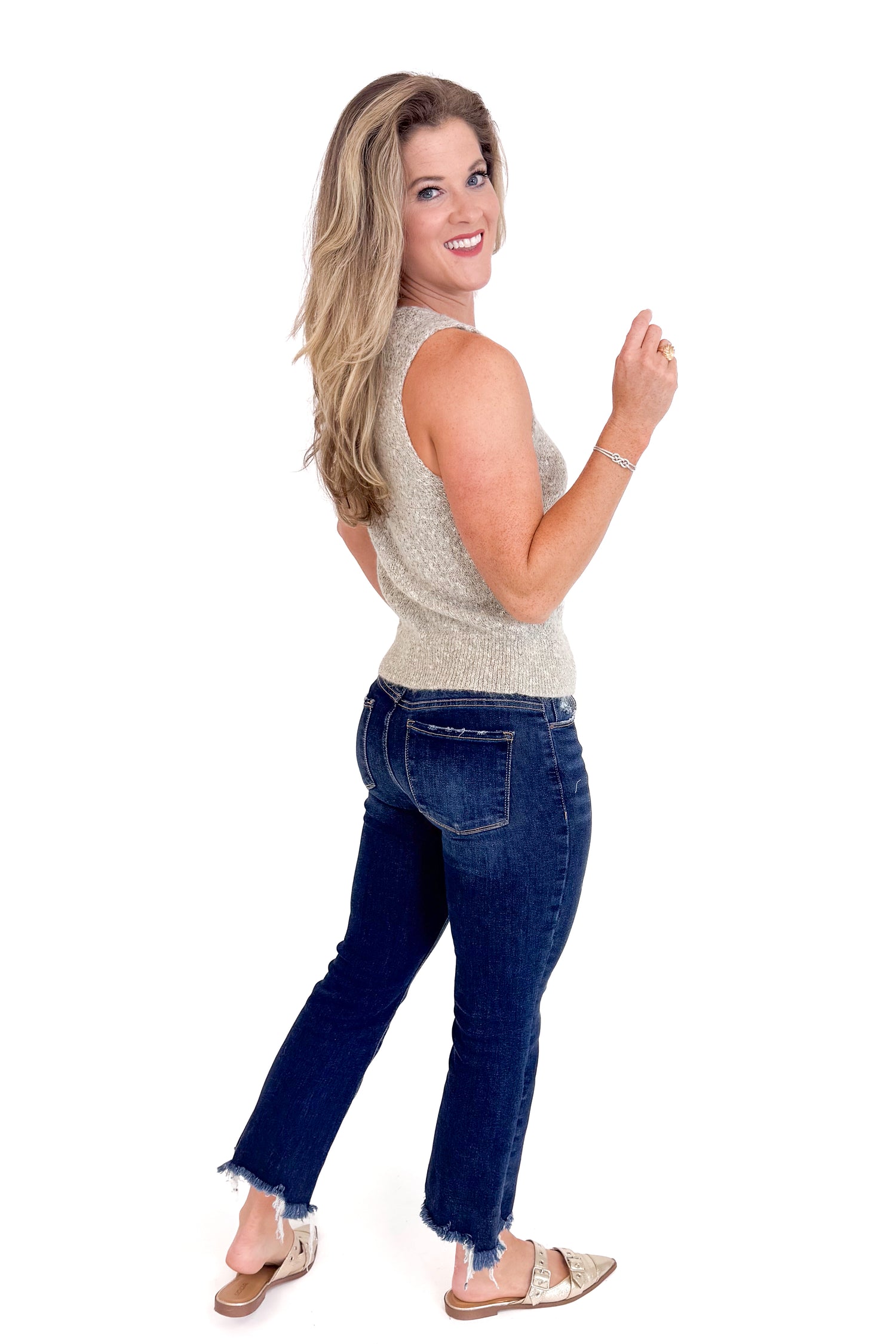 Phoenix Taupe Tank Vest With Buttons