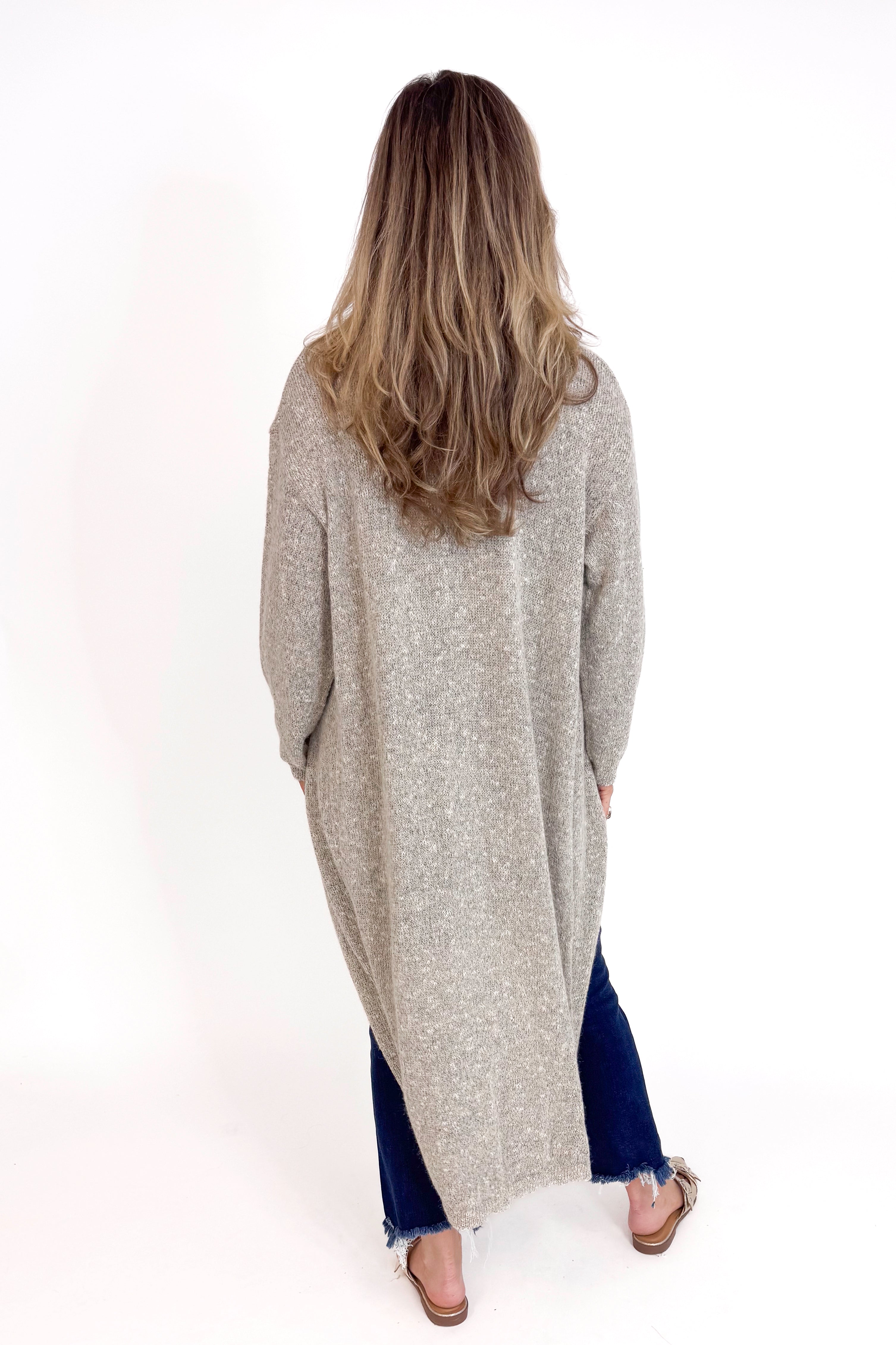 Phoenix Taupe Long Cardigan