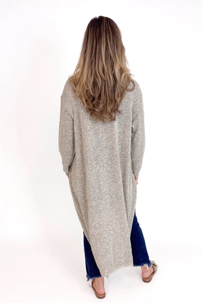 Phoenix Taupe Long Cardigan
