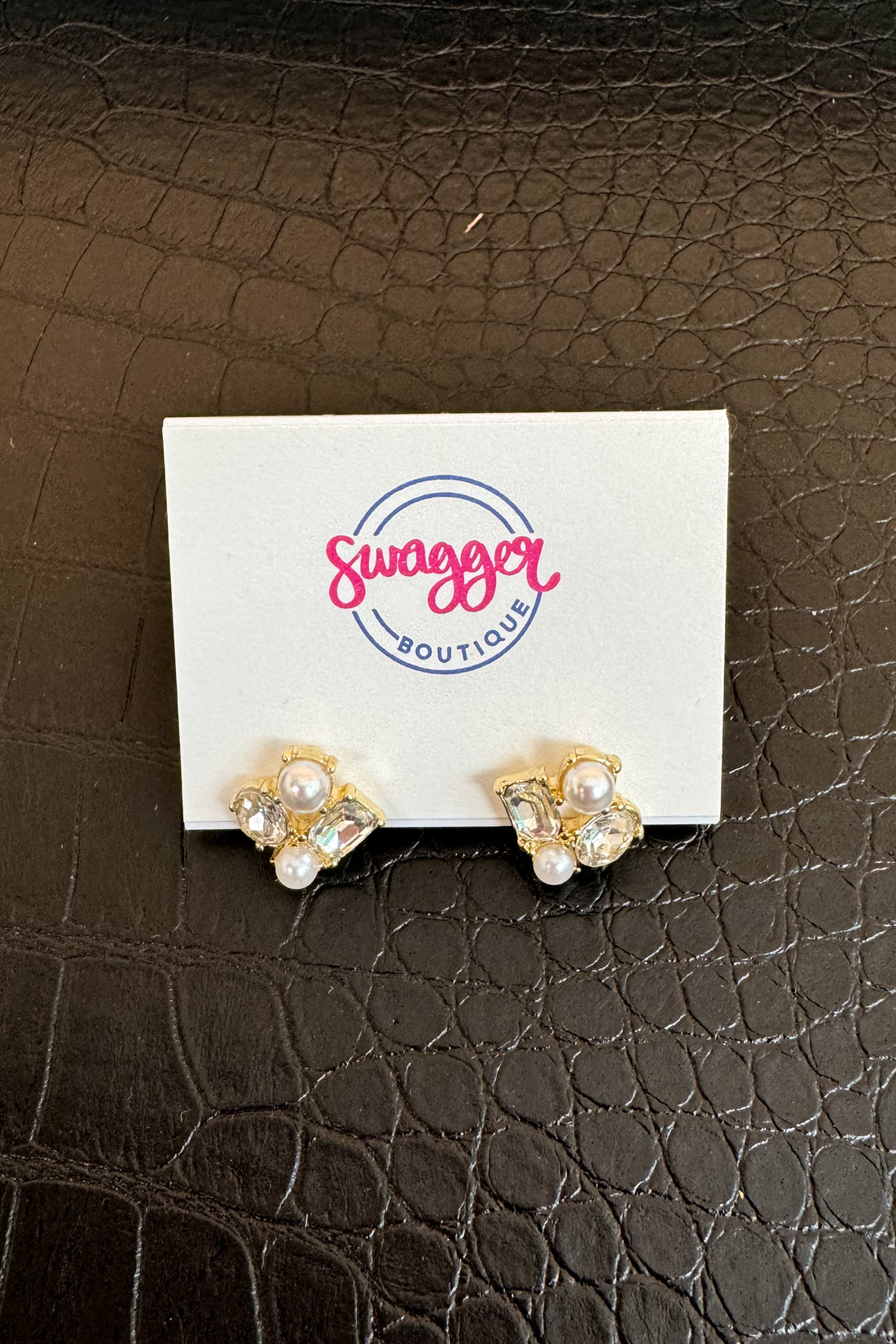 Bridgette Cluster Diamond & Pearl Earrings