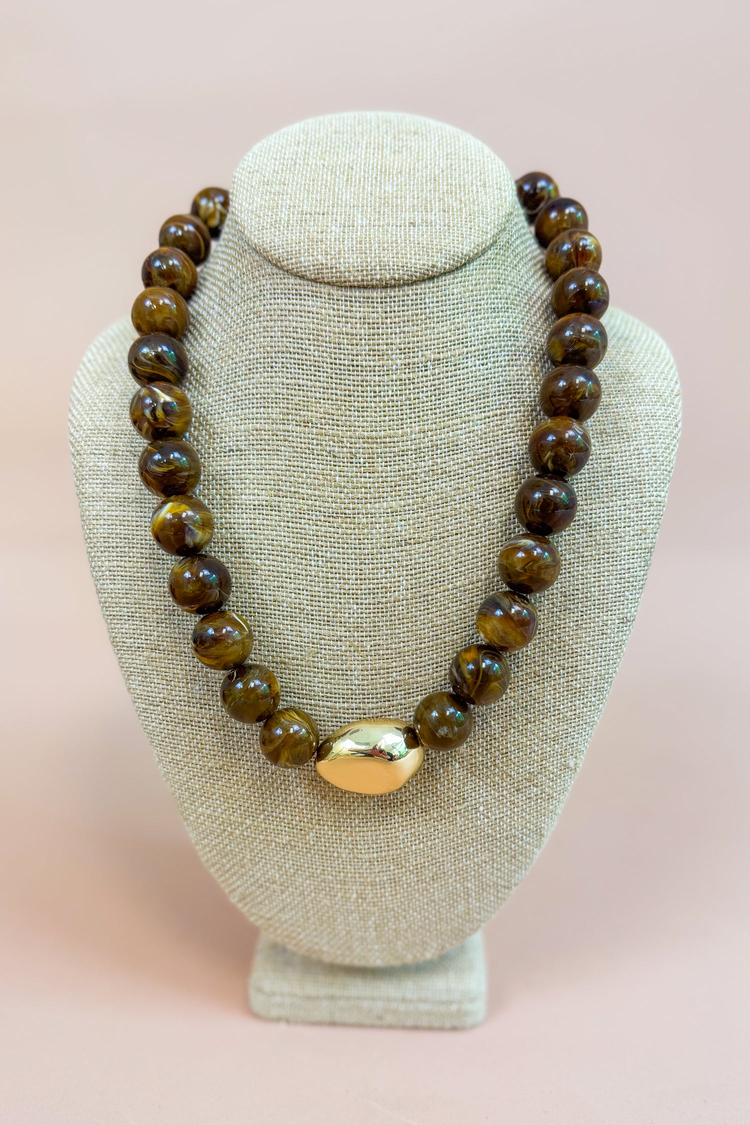 Trina Marble 18-22&quot; Stone Ball Necklace