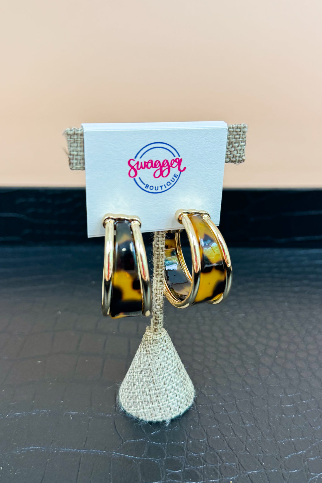 Sienna Gold and Tortoise Gradual Acetate 1.5&quot; Hoops