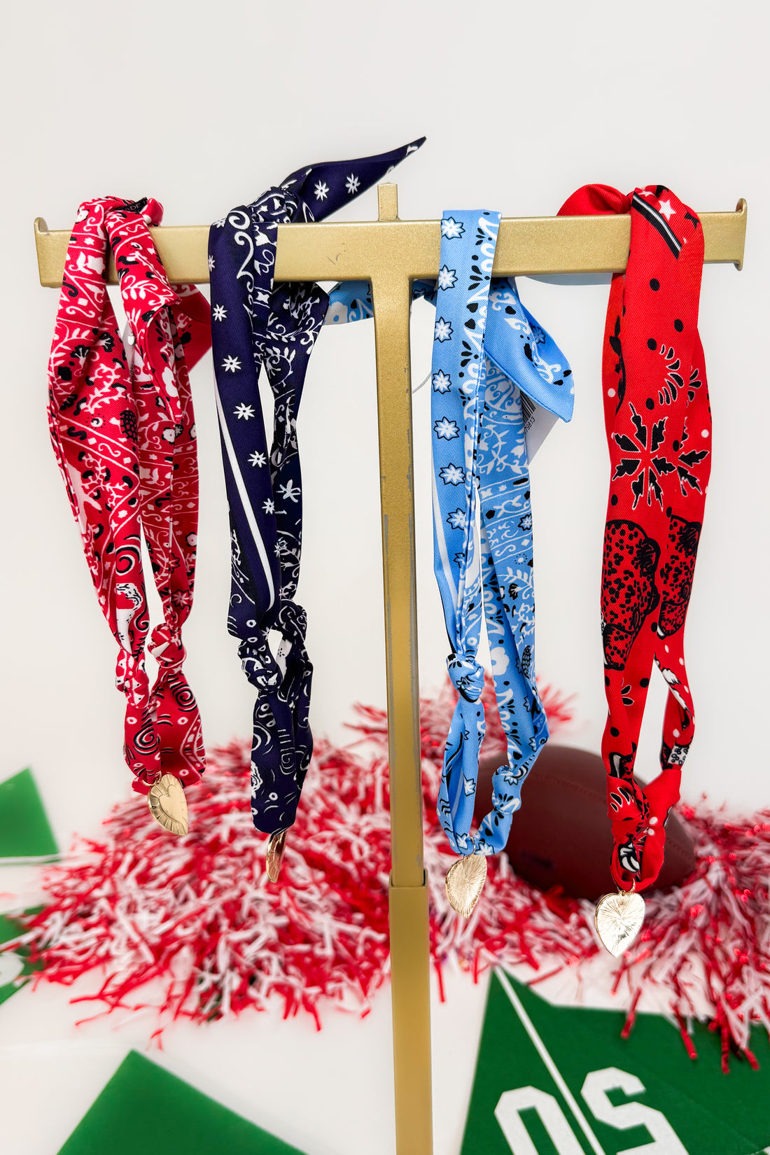 Collegiate Scarf Necklace with Charm