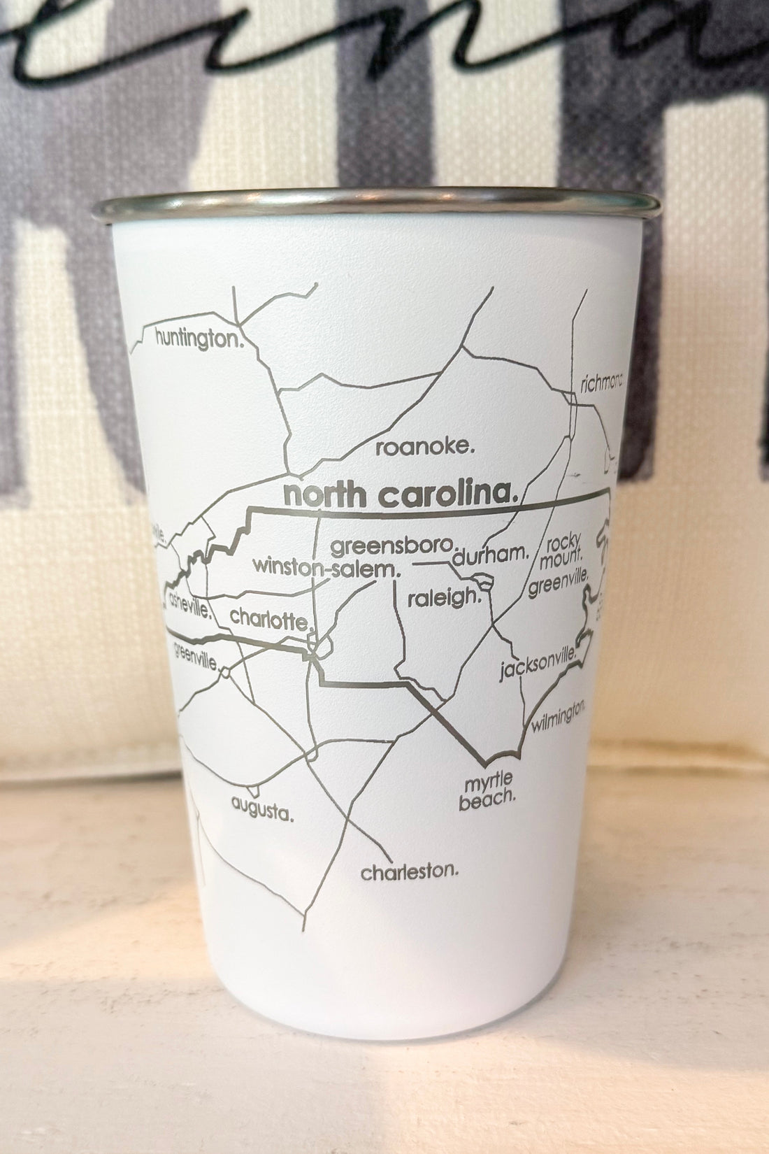 NC Map Stainless Cup - White