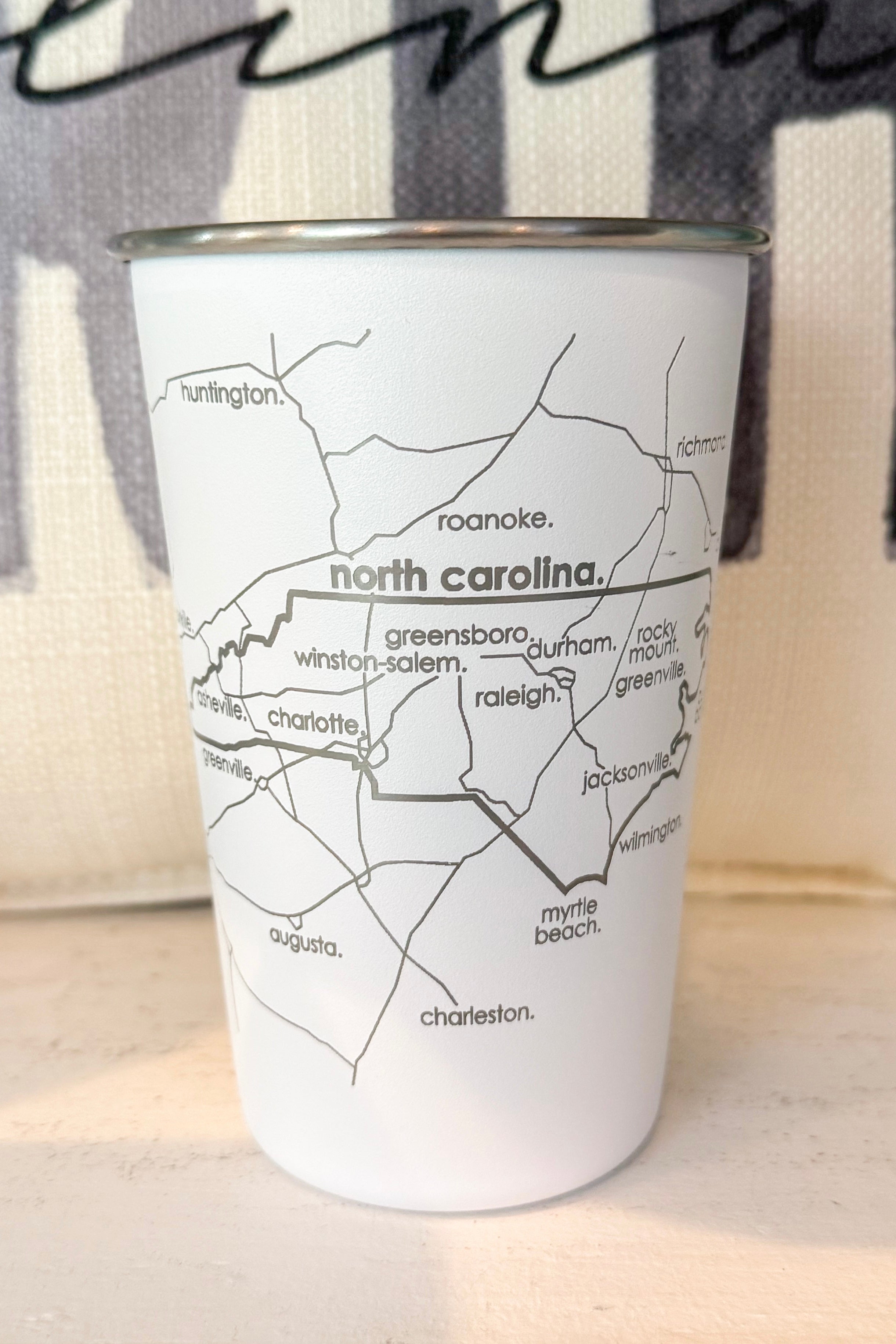 NC Map Stainless Cup - White