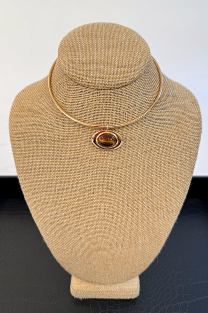 Jillian Oval Stone Wire Choker