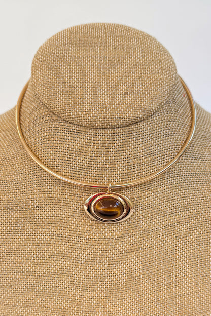 Jillian Oval Stone Wire Choker