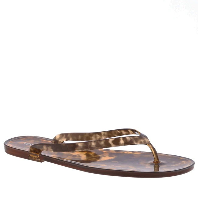 Kate- Tortoise Flip Flops against a white background