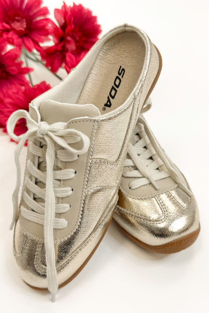 Mackay- Gold Slip On Sneakers