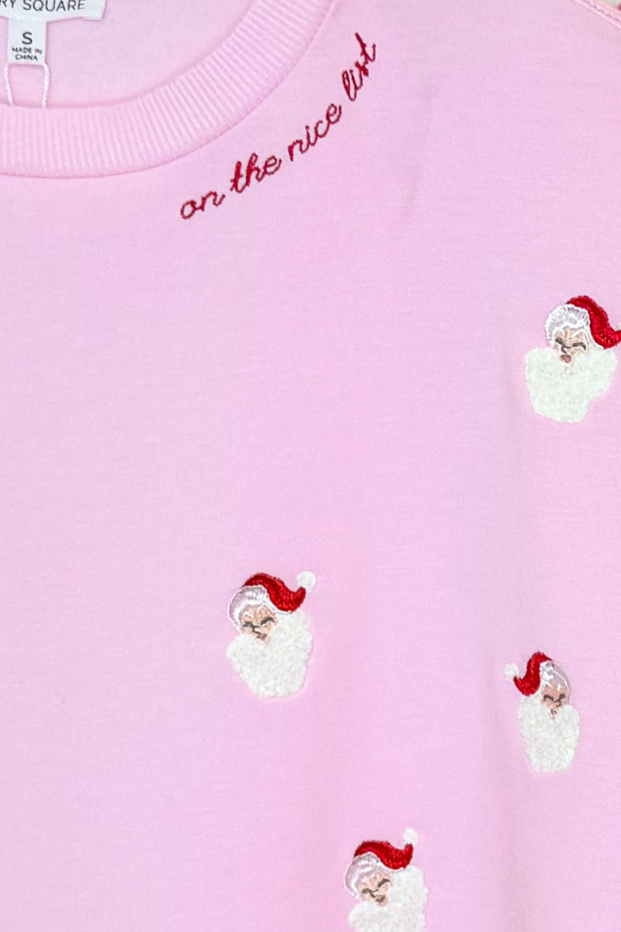 Detail view Millie Small Santas Sweatshirt.