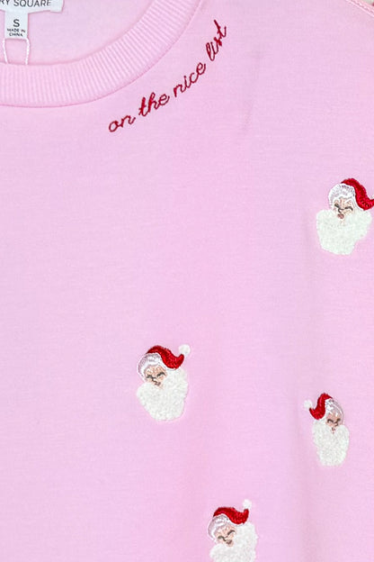Detail view Millie Small Santas Sweatshirt.