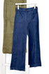Front view Swagger Boutique’s Navy Suede Wide Leg Pants and Olive version  against white studio background.