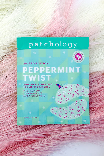 Peppermint Twist Eye Gels against studio background.