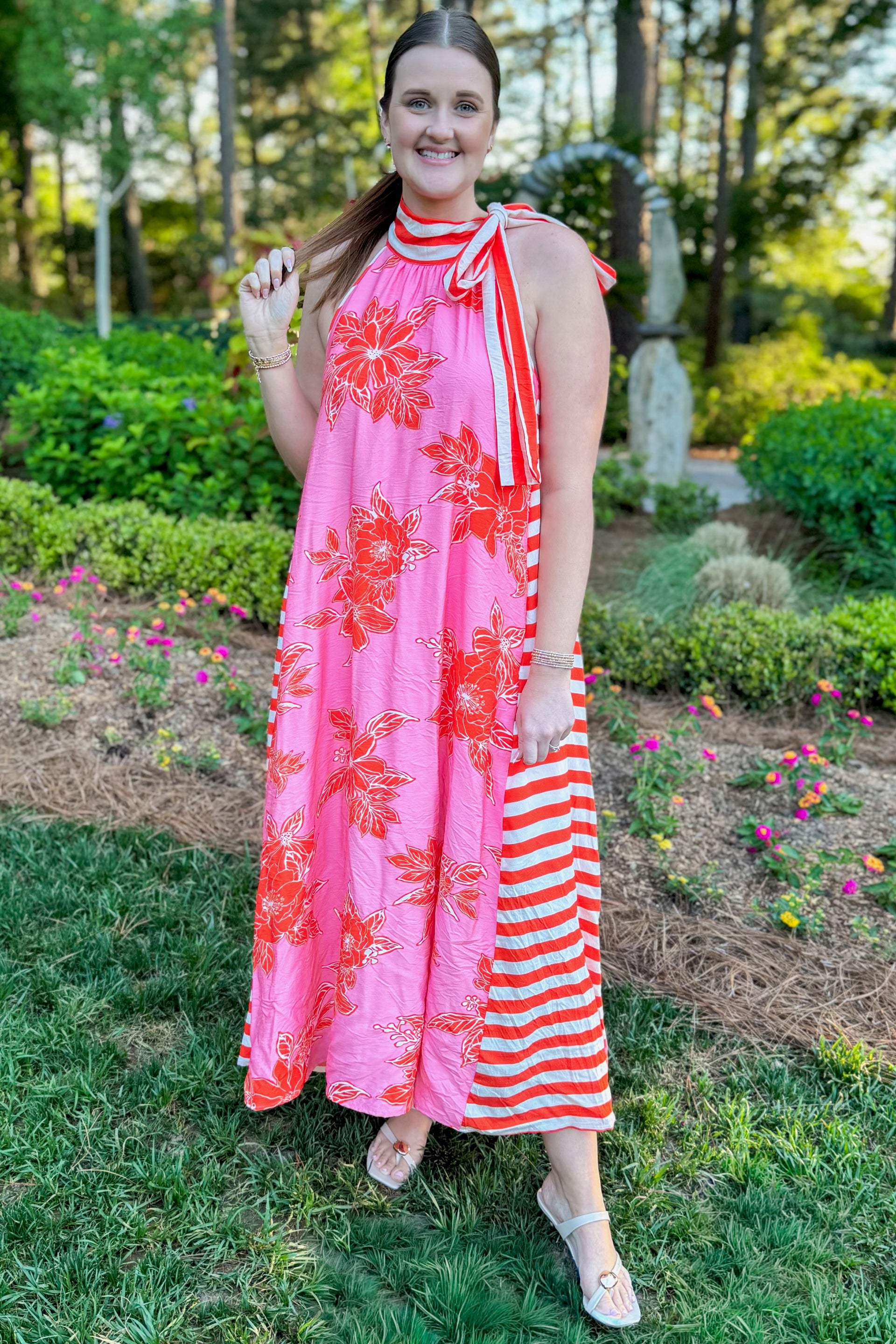 pink and orange floral dress Pink Orange Floral Maxi Dress | Women's Boutique Style