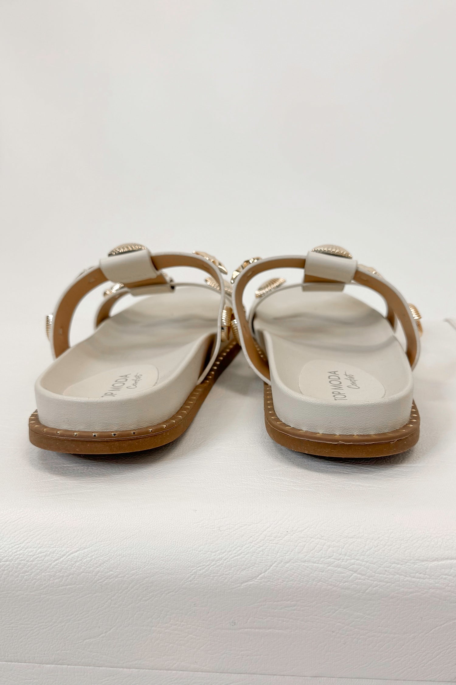 Sailor- Ivory Shell Stud Sandals