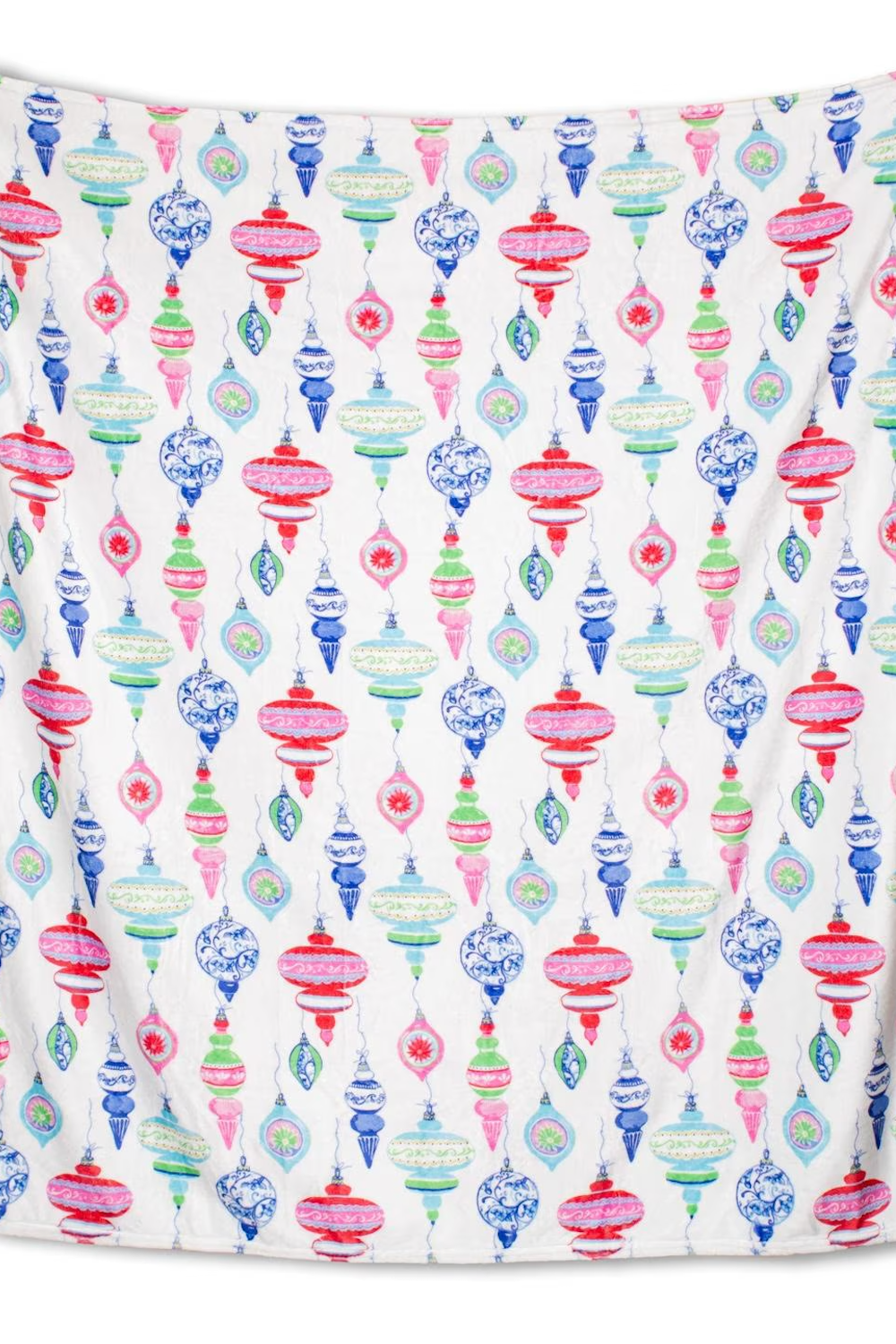 Colorful Christmas ornament pattern on a white background