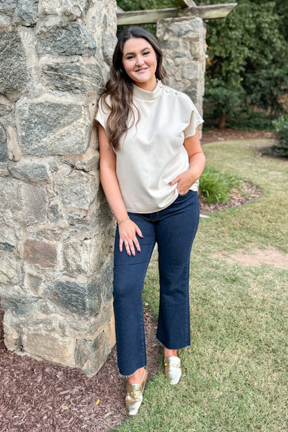 Don’t Wait Up Cream Suede Top by THML