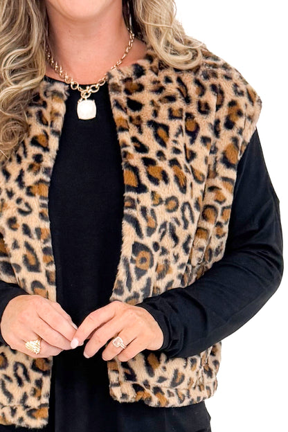 So Over It Leopard Faux Fur Vest