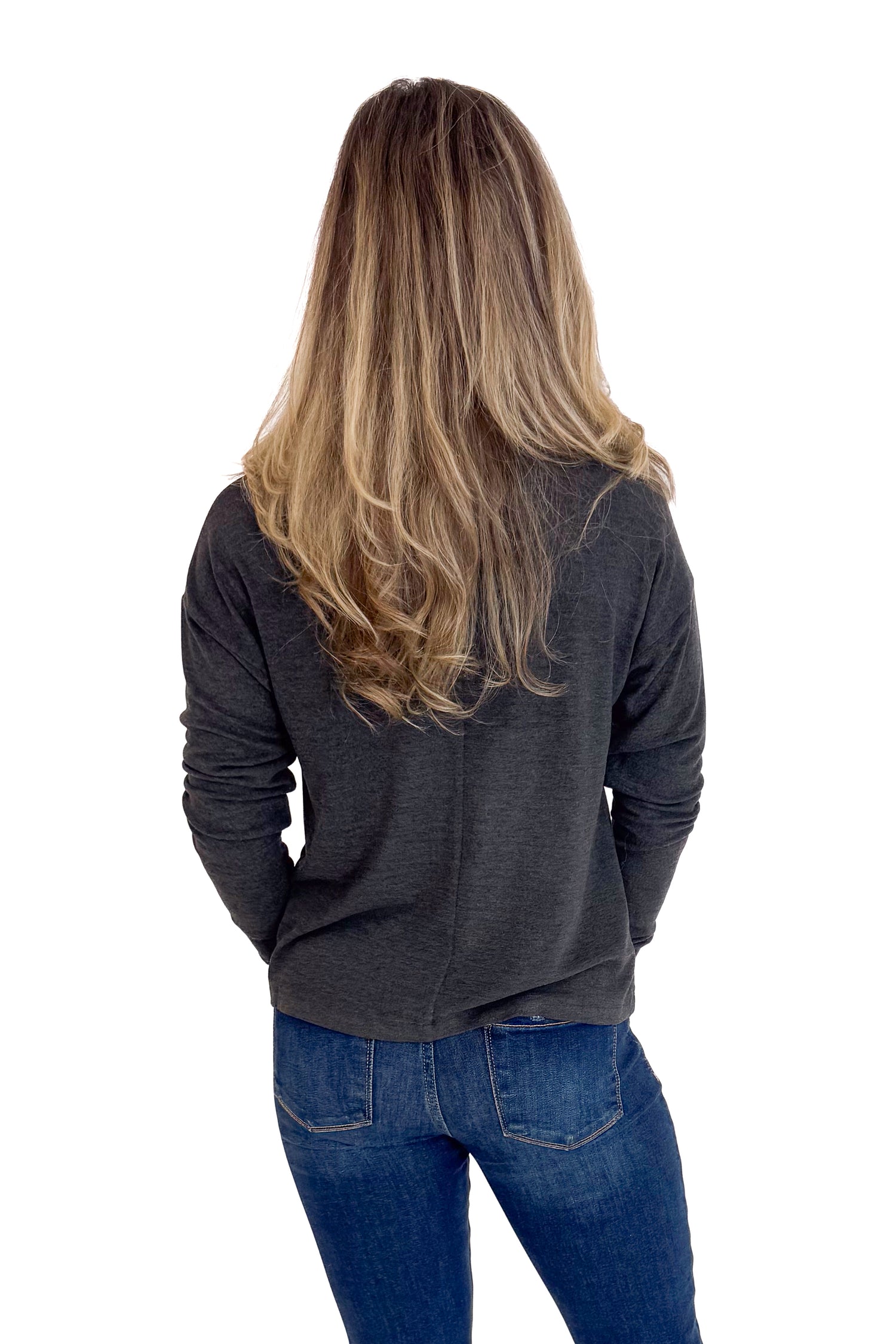 Soft Landing Charcoal Turtleneck Top