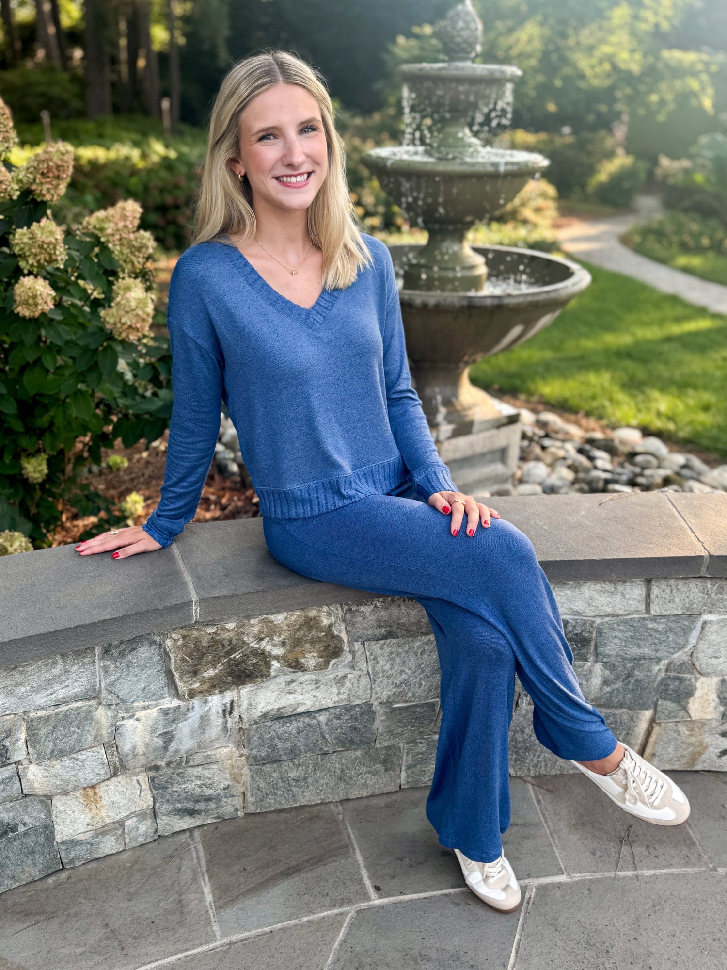 Courtney Long Sleeve Top In True Navy by Z Supply