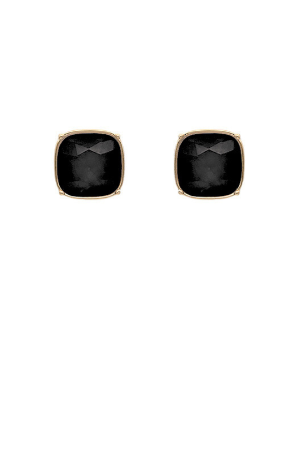 Square Stone Stud Earrings