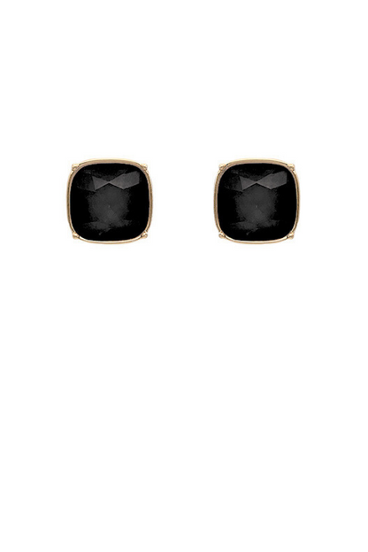 Square Stone Stud Earrings