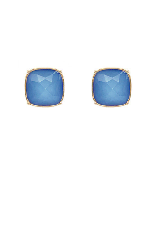 Square Stone Stud Earrings