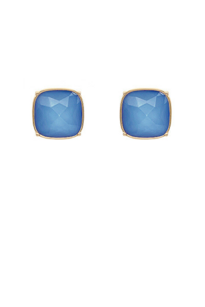 Square Stone Stud Earrings