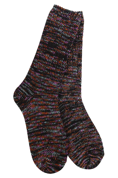 Multicolored sock on a white background