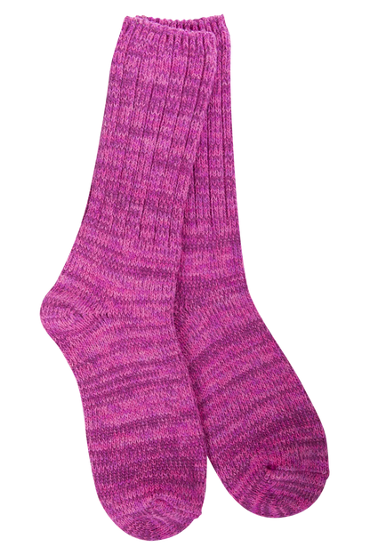 Pair of pink socks on a white background