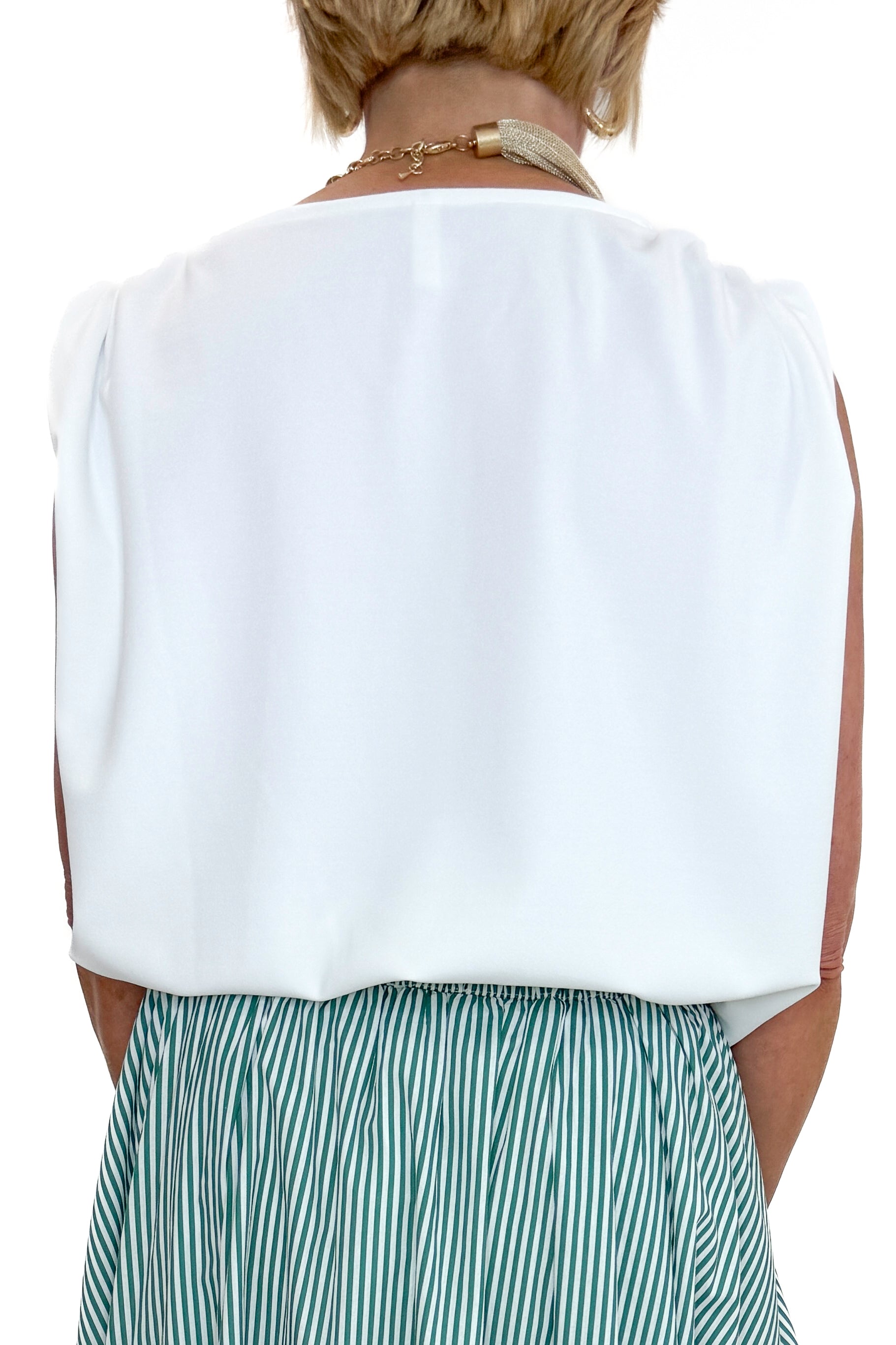Piece Of Cake White Bubble Hem Tank