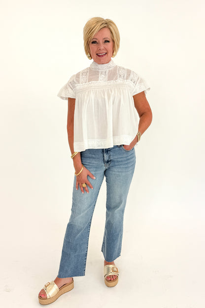 Front view of woman wearing Swagger Boutique&