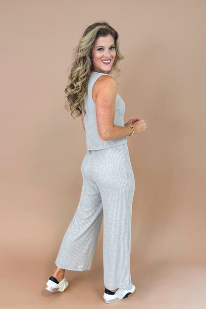 Coastline Mini Rib Pant In Slate Grey by Z Supply