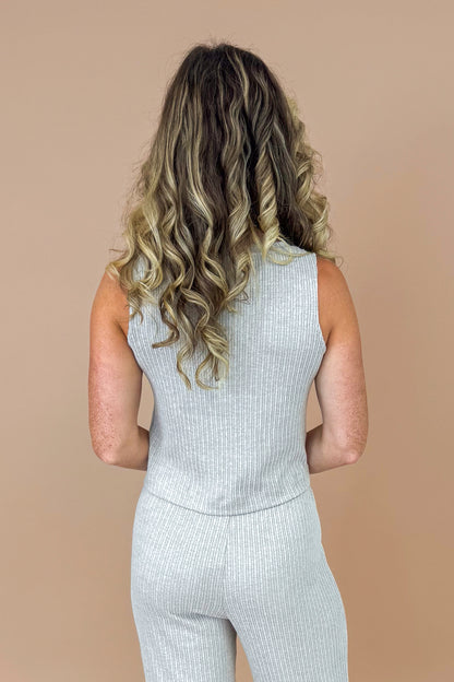 Sloane V-neck Rib Tank In Slate Grey by Z Supply