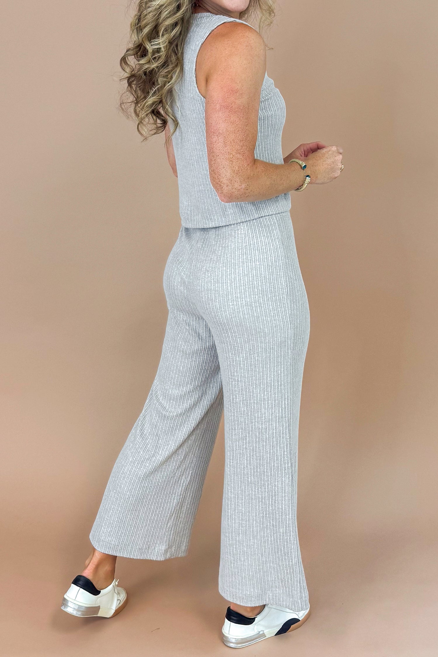 Sloane V-neck Rib Tank In Slate Grey by Z Supply