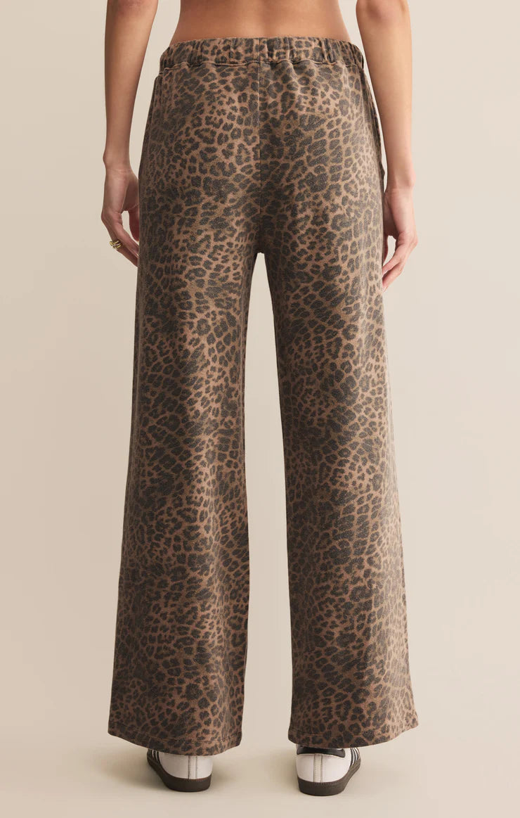 Hunter Knit Pants In Desert Tan Leopard by Z Supply