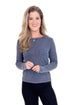 Model wearing blue sapphire Arlet mini thermal top by Z Supply front view