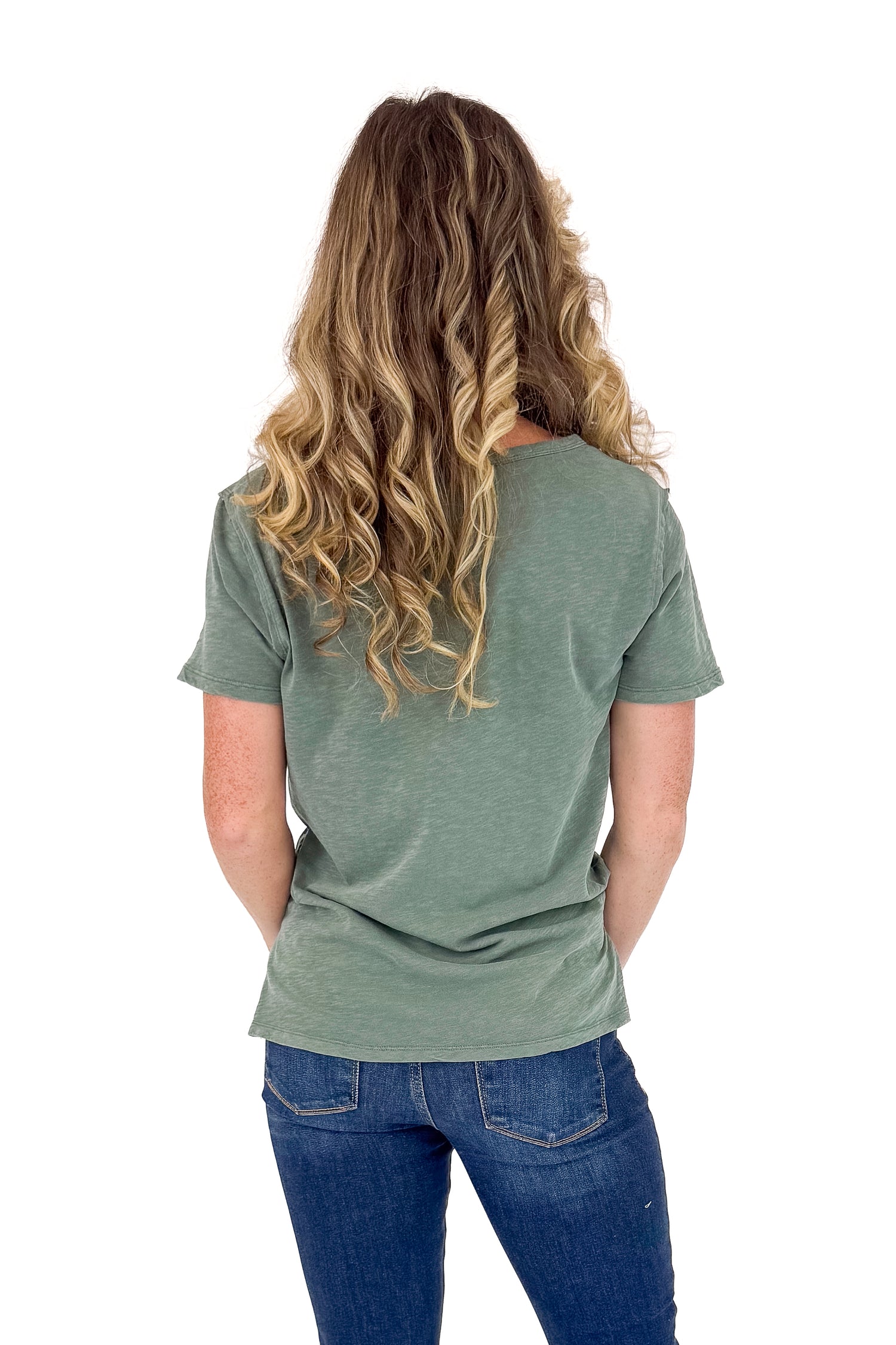 Lively Relaxed V-neck Tee In Hunter Green by Z Supply